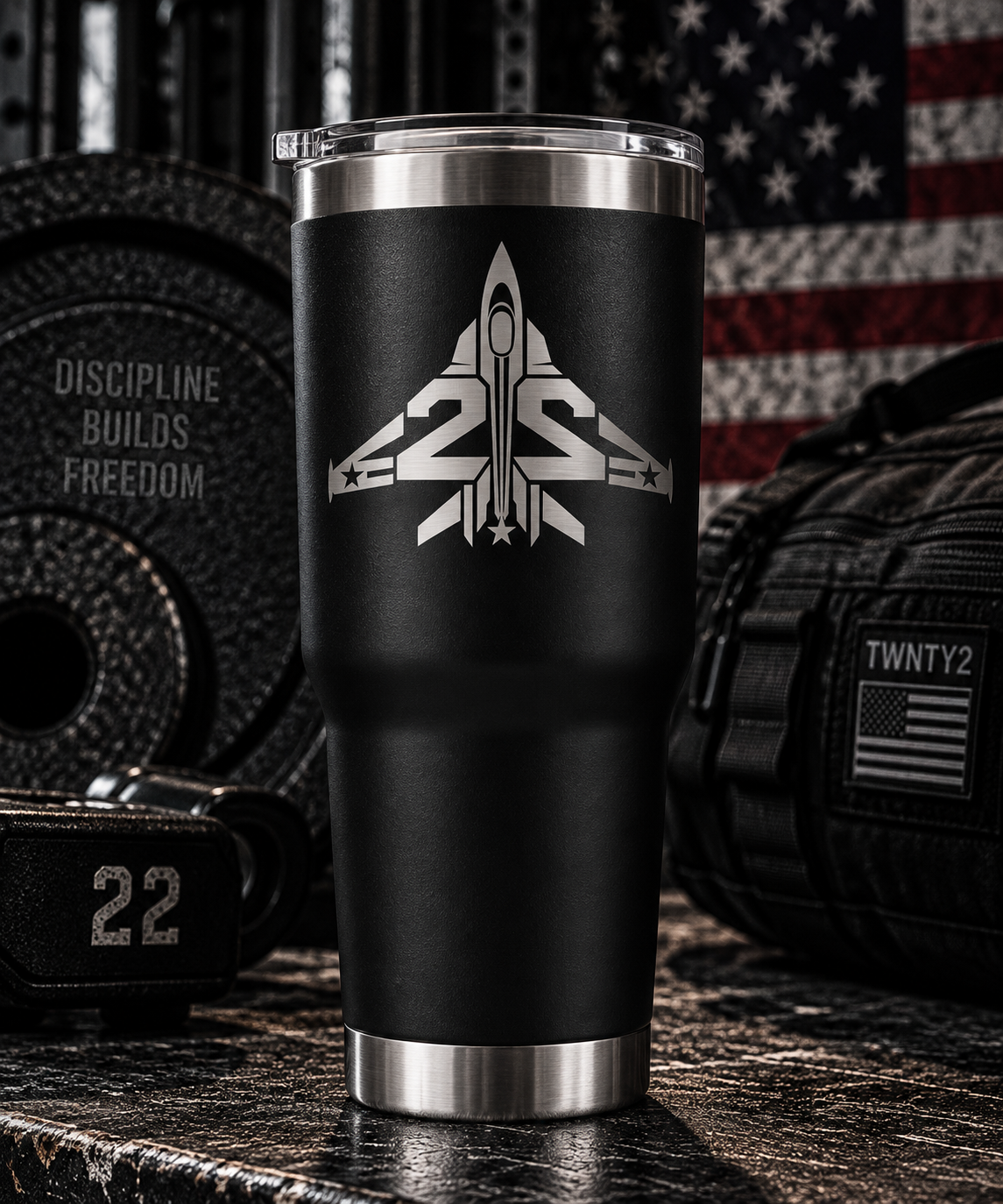 TWNTY2 Jet Engraved Tumbler